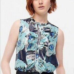 NWT JCREW sleeveless ruffle front blouse